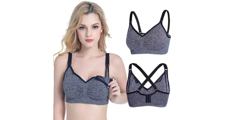 Бюстгальтер для беременности и кормления расширенный размерный ряд ЧЕРНЫЙ МЕЛАНЖ