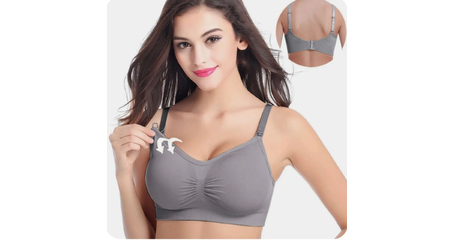 Бюстгальтер для беременности и кормления расширенный размерный ряд СЕРЫЙ