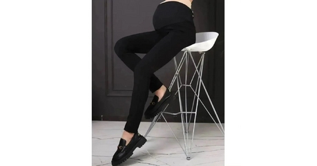 Черные джинсы скинни для беременных с высокой спинкой