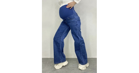 Джинсы синие для беременных с высокой спинкой