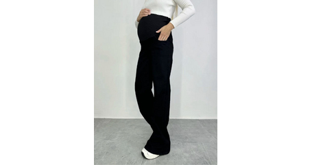 Джинсы черные для беременных с высокой спинкой