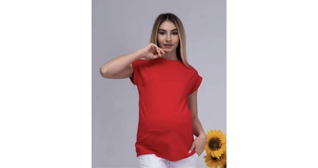 Однотонная футболка для беременных и кормящих