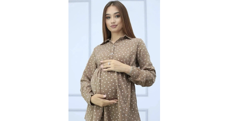 Рубашка для беременных и кормящих с принтом